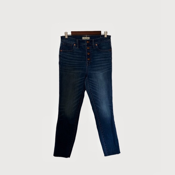Madewell High Rise Skinny Crop Button Fly Jeans Size 29 Blue - Picture 1 of 10